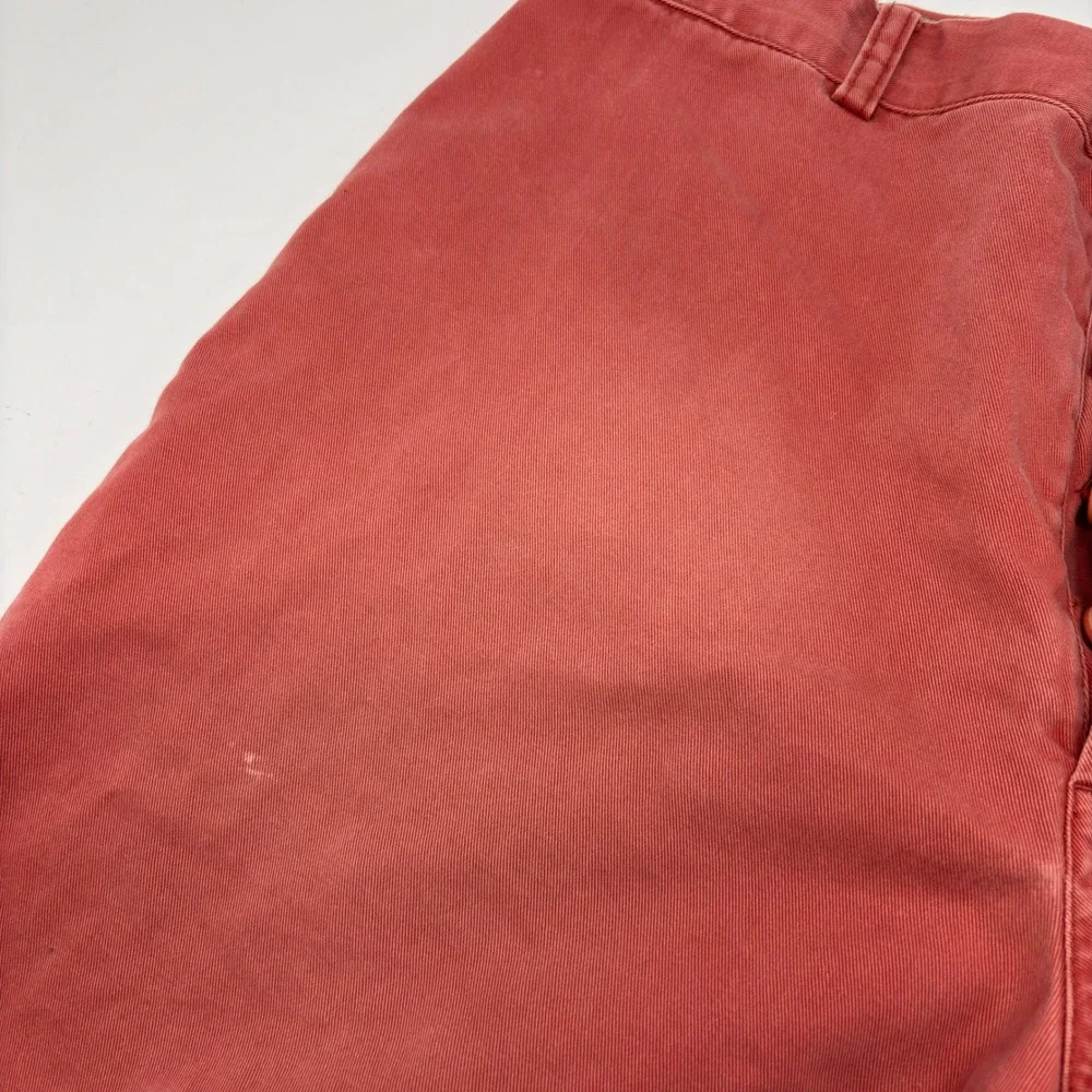 J Crew Chino Shorts Mens 34 Fits 32 Salmon Pink Button Fly Cotton Preppy